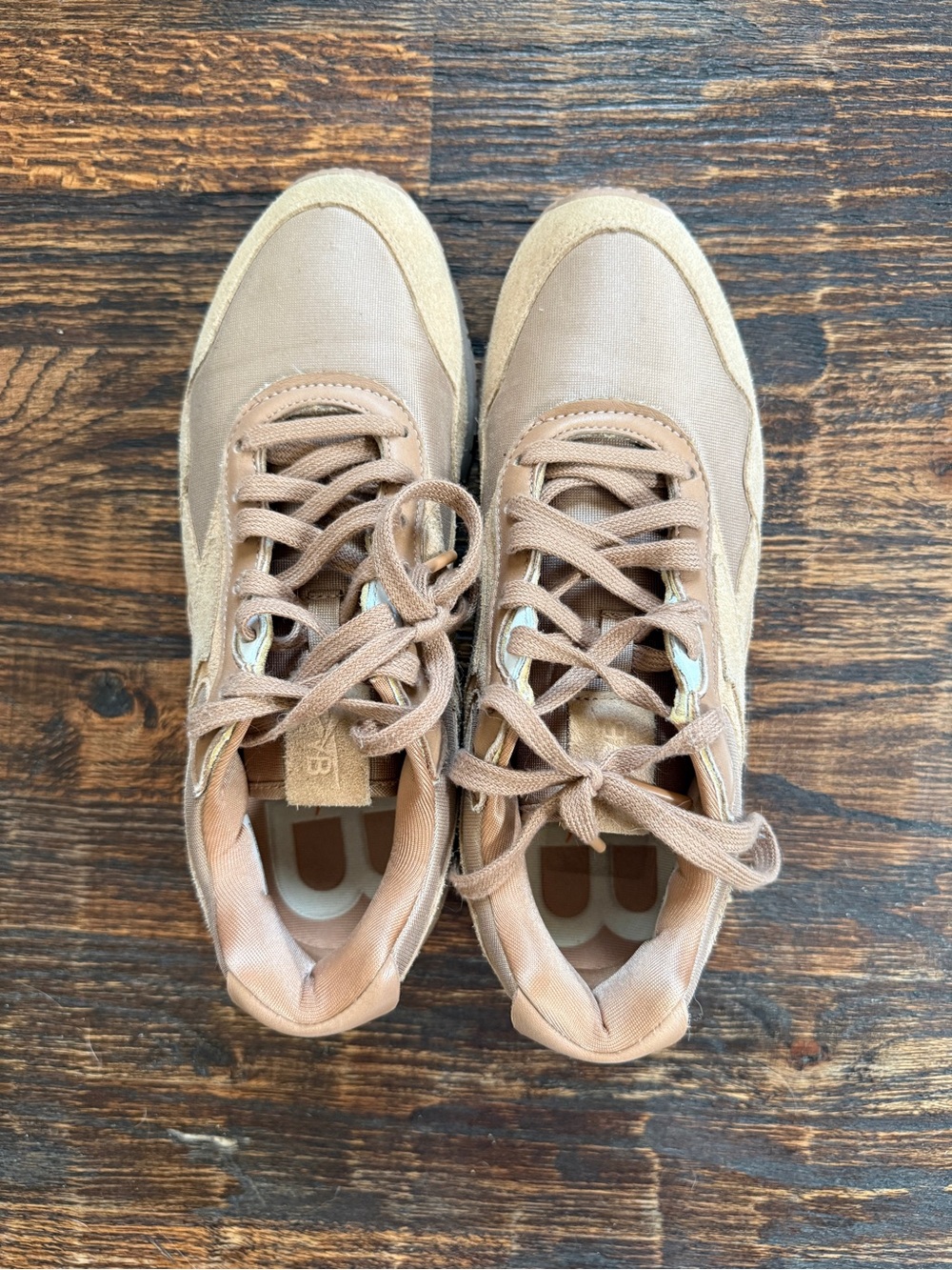 Victoria Beckham x Reebok Rapide shoes beige gold